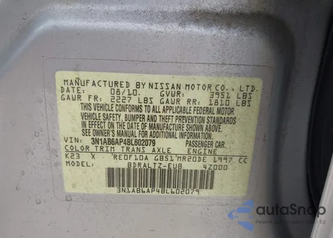 2011 Nissan Sentra 2.0/2.0S/Sr/2.0Sl from USA, damaged, VIN 3N1AB6AP4BL602079